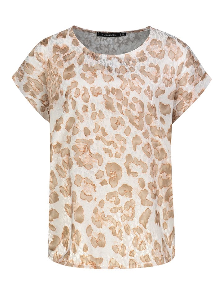 Sublevel Bluzka w kolorze biało-jasnobrązowym rozmiar: M