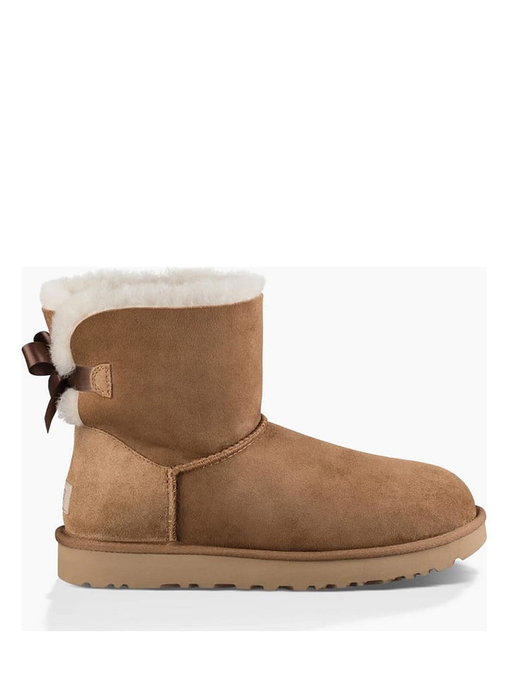 UGG Botki zimowe "Mini Bailey Bow II" w kolorze karmelowym ze skóry jagnięcej rozmiar: 39