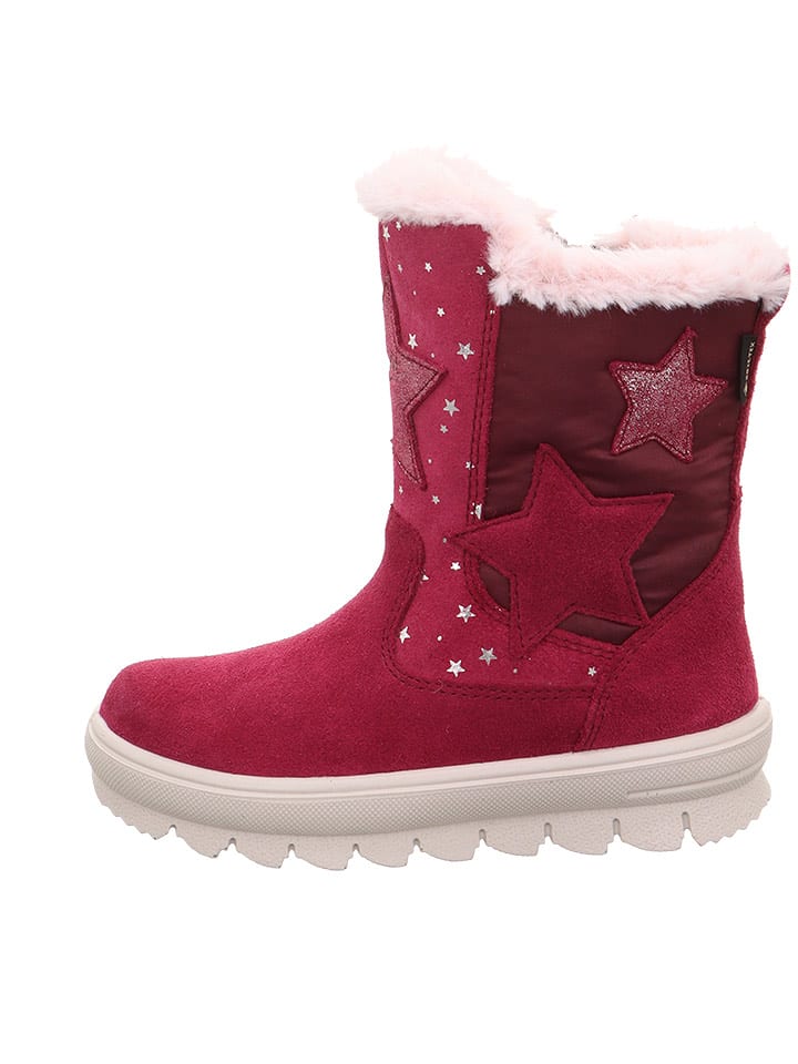 superfit Skórzane kozaki zimowe "Flavia" w kolorze czerwonym rozmiar: 25