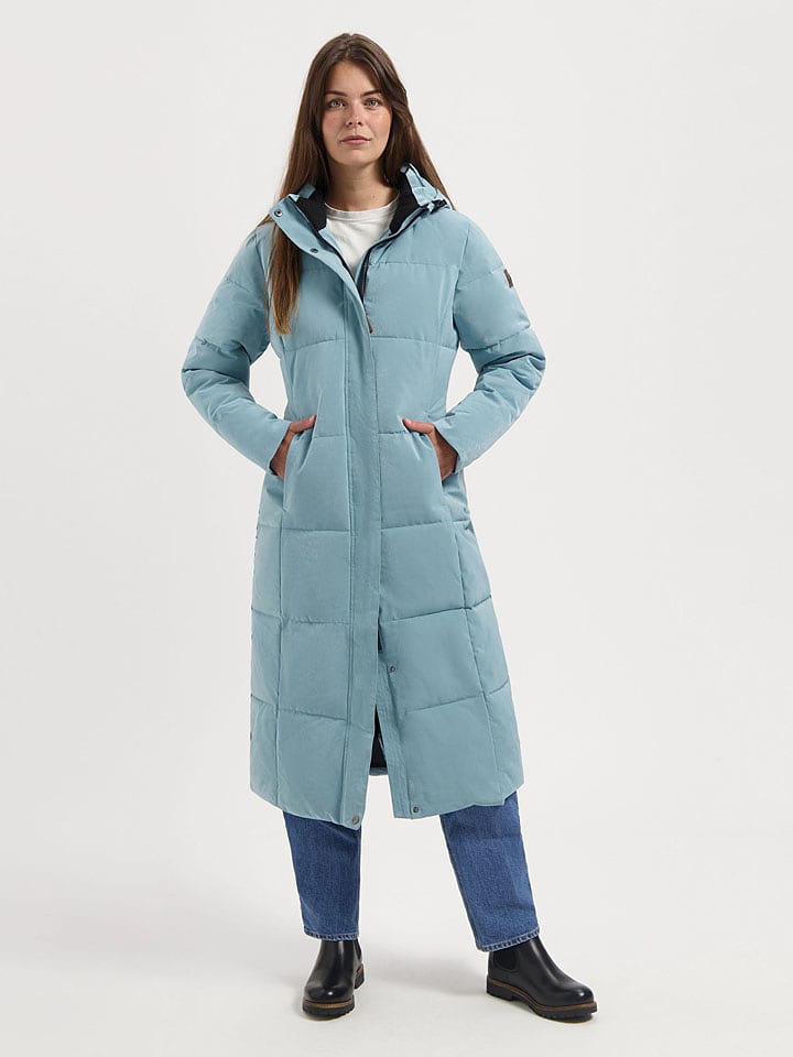 TRAVELIN' Płaszcz pikowany "Freya" w kolorze błękitnym rozmiar: S