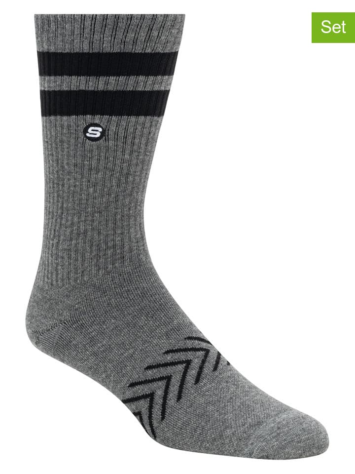Skechers Skarpety (6 par) w kolorze szaro-czarnym rozmiar: 40,5-46