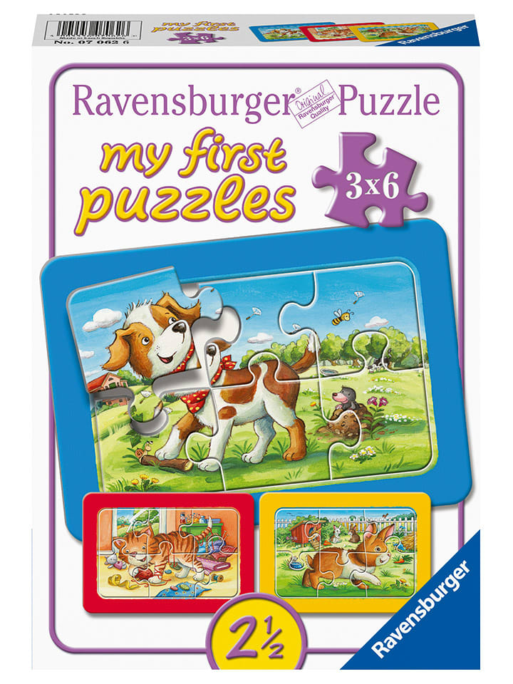 Ravensburger 6-częściowe puzzle (3 szt.) "My animal friends" - 2+ rozmiar: onesize