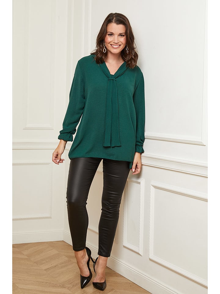Curvy Lady Bluzka w kolorze ciemnozielonym rozmiar: 40/42