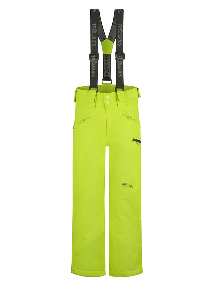 Trollkids Spodnie narciarskie "Kongsberg" w kolorze zielonym rozmiar: 140