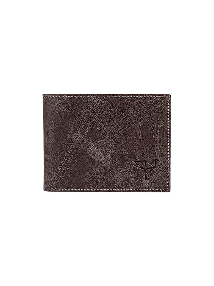 Lucky Bees Skórzany portfel w kolorze brązowym - 11 x 8 x 2 cm rozmiar: onesize