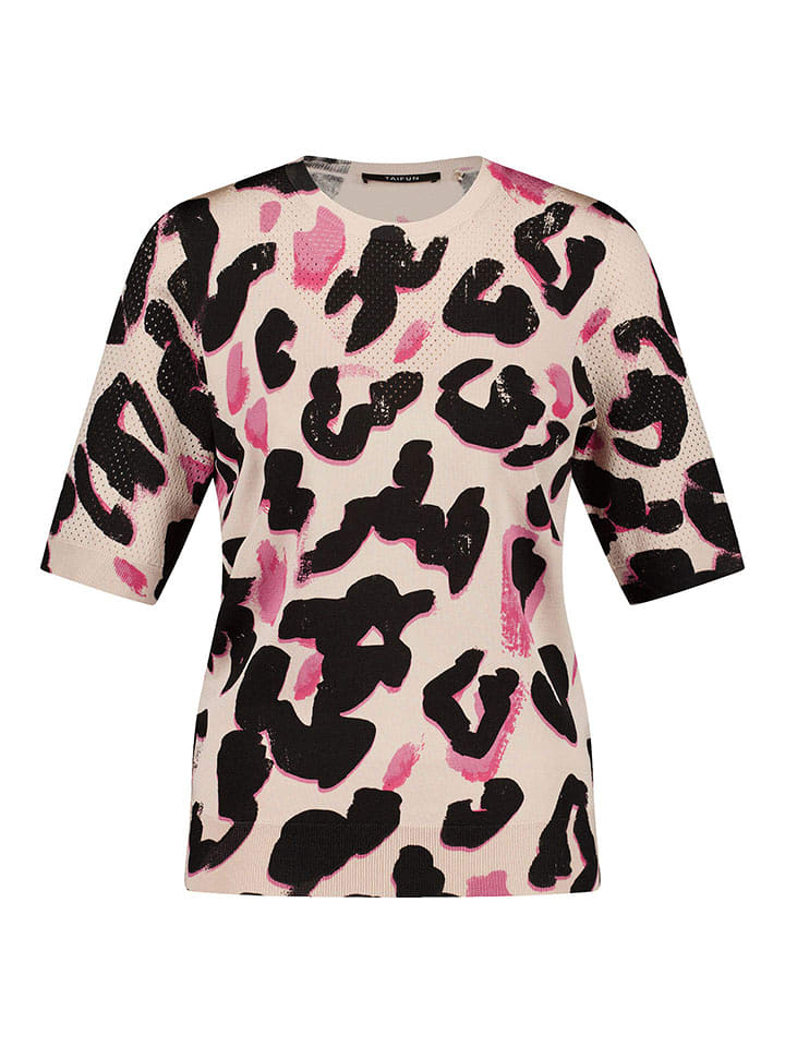 TAIFUN Sweter w kolorze beżowo-czarnym rozmiar: 42