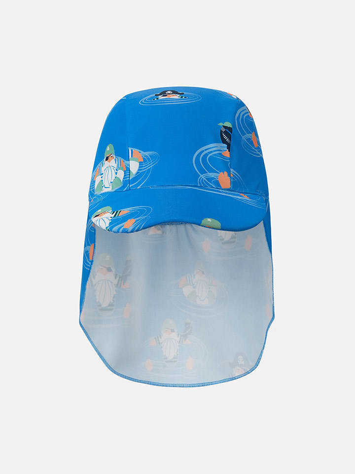 Reima Czapka "Kilpikonna" w kolorze niebieskim z osłoną karku rozmiar: 48-50 cm