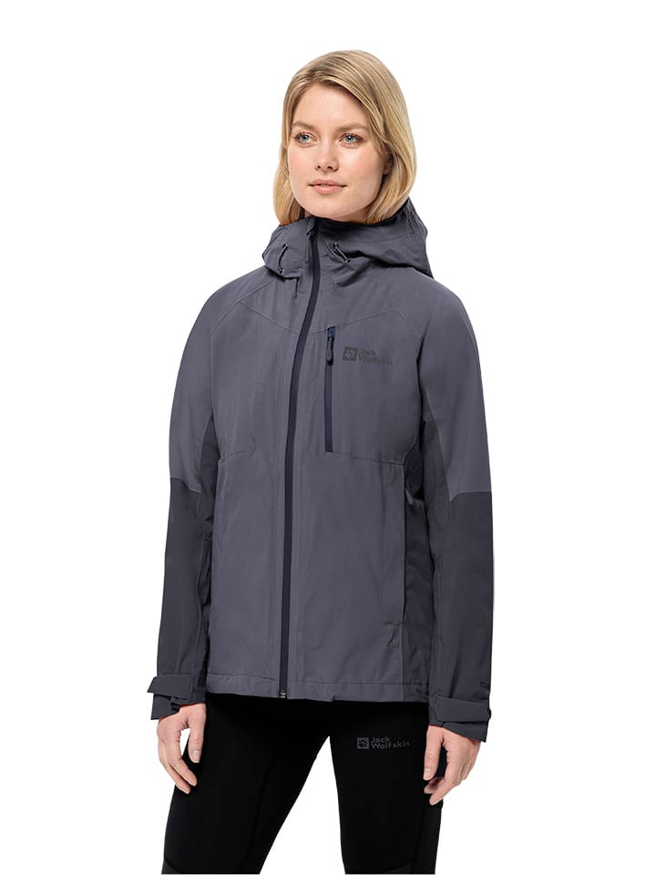 Jack Wolfskin Kurtka przeciwdeszczowa "Eagle Peak" w kolorze szarym rozmiar: S