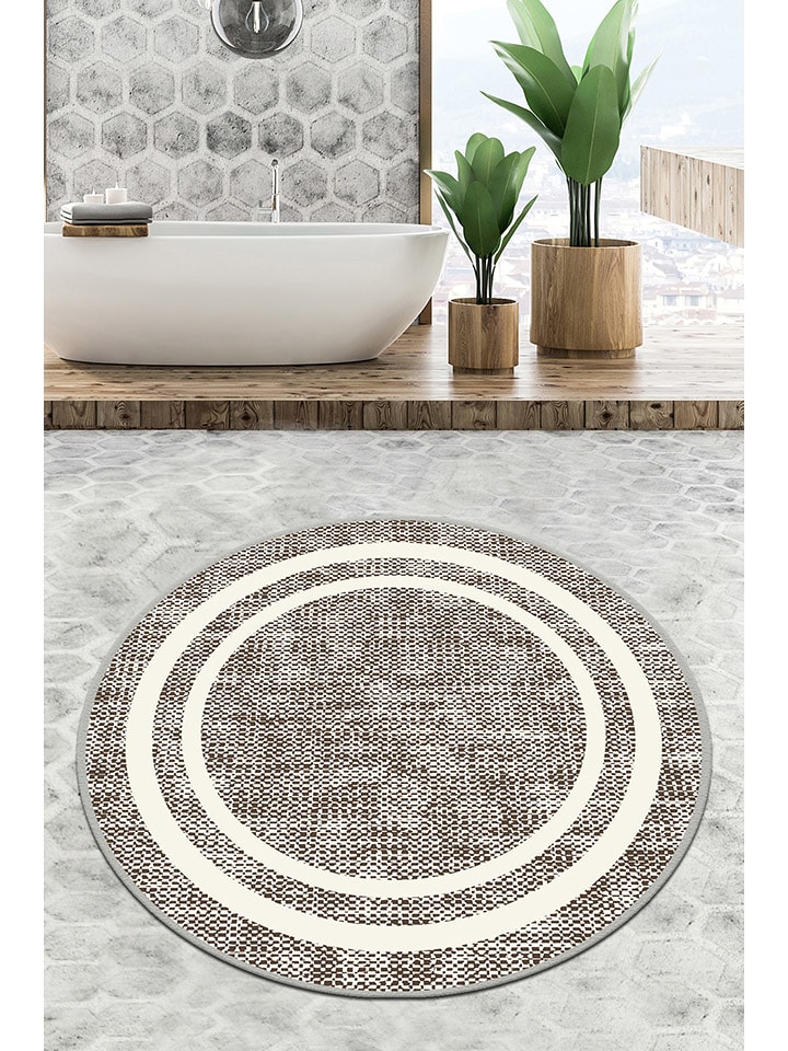 Elizabed Dywanik łazienkowy w kolorze beżowo-szarym rozmiar: 100 cm