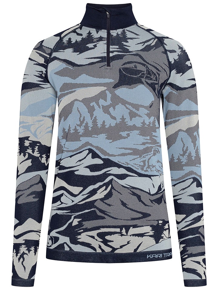 KARI TRAA Koszulka funkcyjna "Mille" w kolorze granatowo-błękitnym rozmiar: L/XL