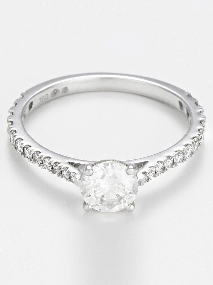 DIAMANTA Złoty pierścionek "Solitaire Royal" z diamentami rozmiar: 48