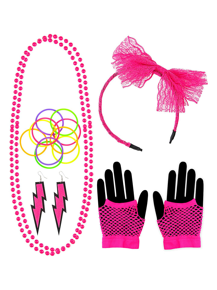 Carnival Party 15-częściowy zestaw "The 80s" w kolorze różowym rozmiar: onesize