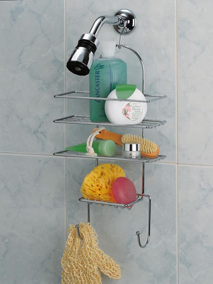 Rayen Organizer w kolorze srebrnym pod prysznic - 25,5 x 57 x 10 cm rozmiar: onesize