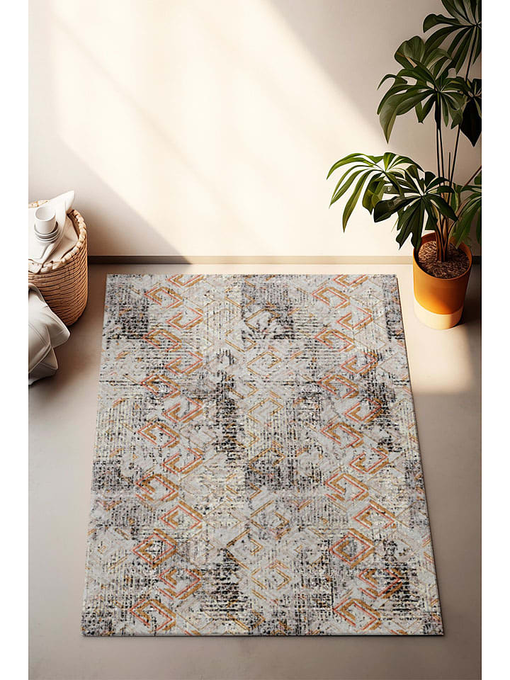 Mioli Dywan w kolorze kremowo-pomarańczowo-czarnym rozmiar: 80x150 cm