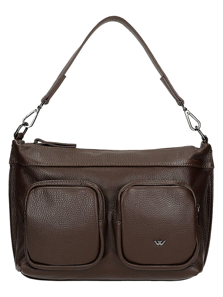 Wojas Skórzany shopper bag w kolorze brązowym - 42 x 23 x 8 cm rozmiar: onesize