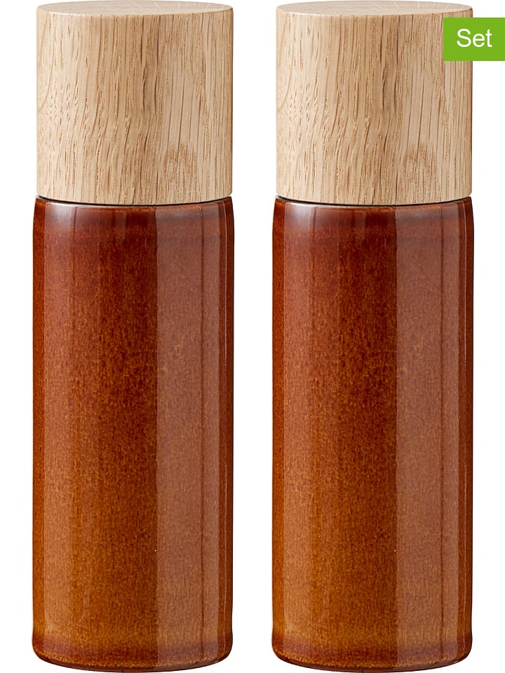 Bitz Młynki (2 szt.) w kolorze bursztynowym do przypraw - wys. 17 cm rozmiar: onesize