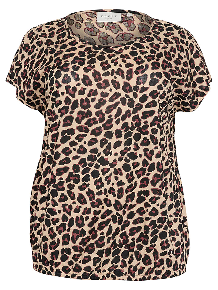 Kaffe Bluzka w kolorze beżowo-czarnym rozmiar: 44