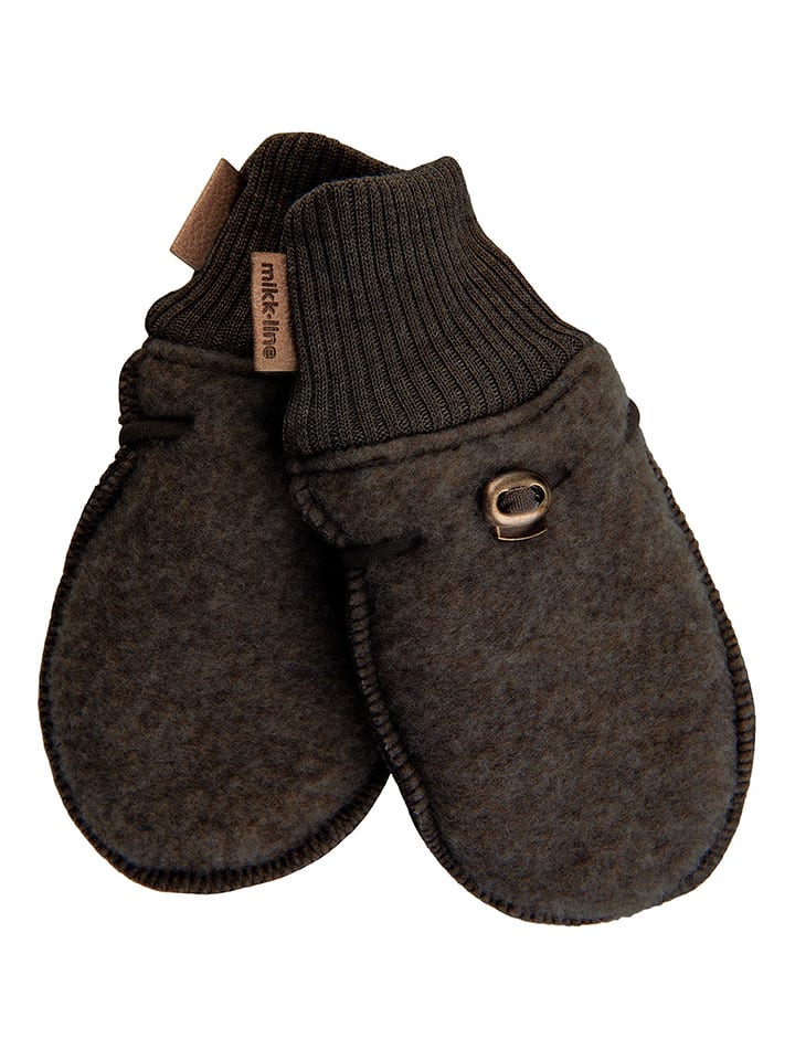 mikk-line Wełniane rękawiczki w kolorze ciemnobrązowym rozmiar: 74/80