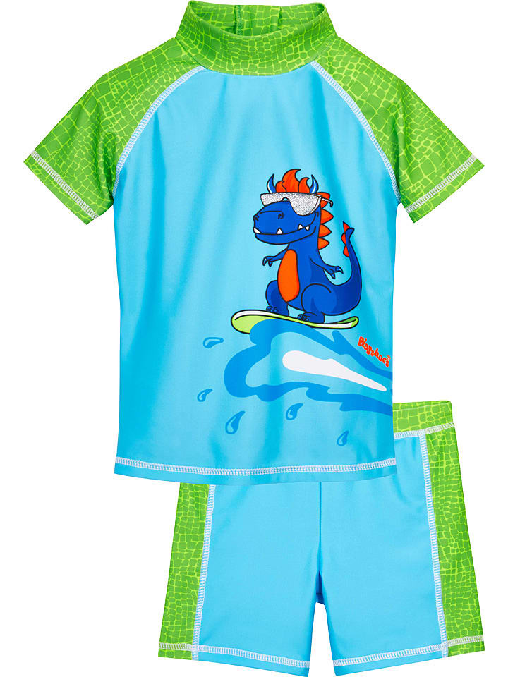 Playshoes 2-częściowy zestaw kąpielowy "Dino" w kolorze zielono-turkusowym rozmiar: 86/92