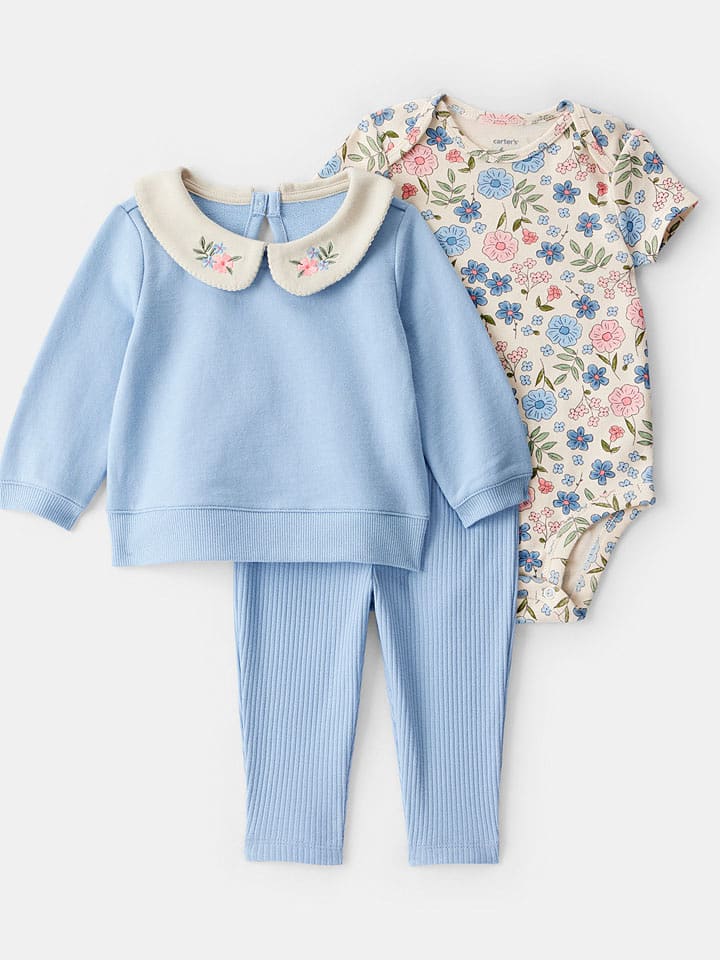 carter's 3-częściowy zestaw w kolorze błękitnym ze wzorem rozmiar: 62
