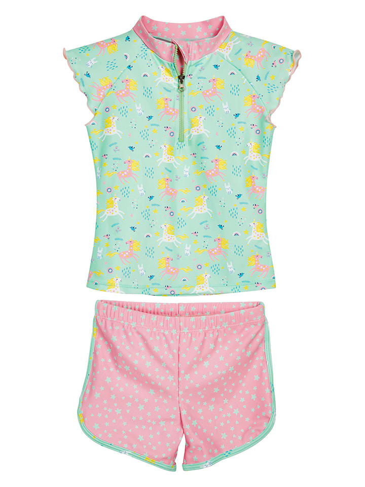 Playshoes 2-częściowy zestaw kąpielowy w kolorze miętowo-jasnoróżowym rozmiar: 86/92