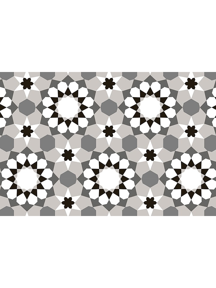 deco Rugs & Carpet Dywan winylowy w kolorze szaro-czarno-białym rozmiar: 50x350 cm