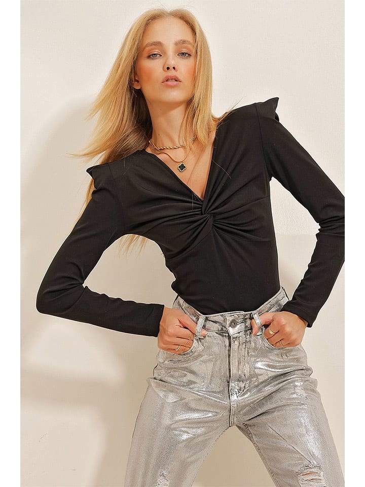 trendyol Bluzka w kolorze czarnym rozmiar: M