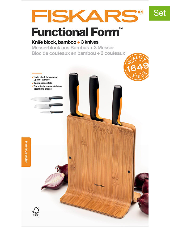 Fiskars 4-częściowy zestaw "Functional Form" w kolorze czarno-jasnobrązowym rozmiar: onesize