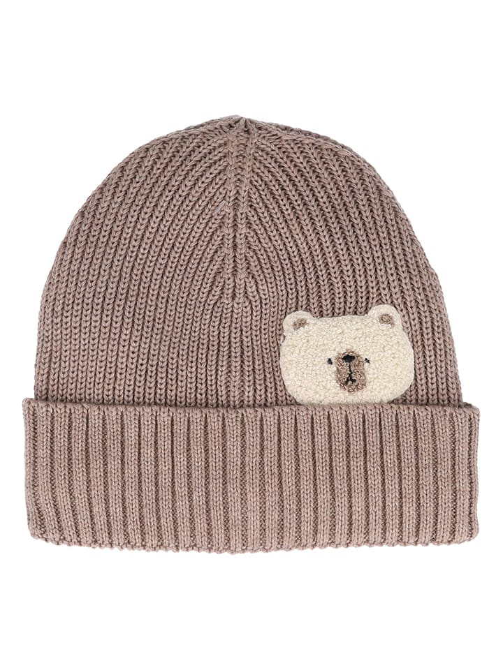 MaxiMo Czapka beanie w kolorze jasnobrązowo-szarym rozmiar: 51 cm