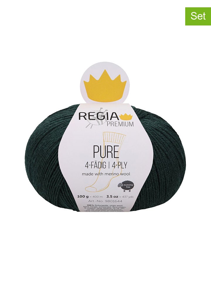 Regia Przędza wełniana (5 szt.) "Premium Pure" w kolorze morskim - 5 x 100 g rozmiar: onesize