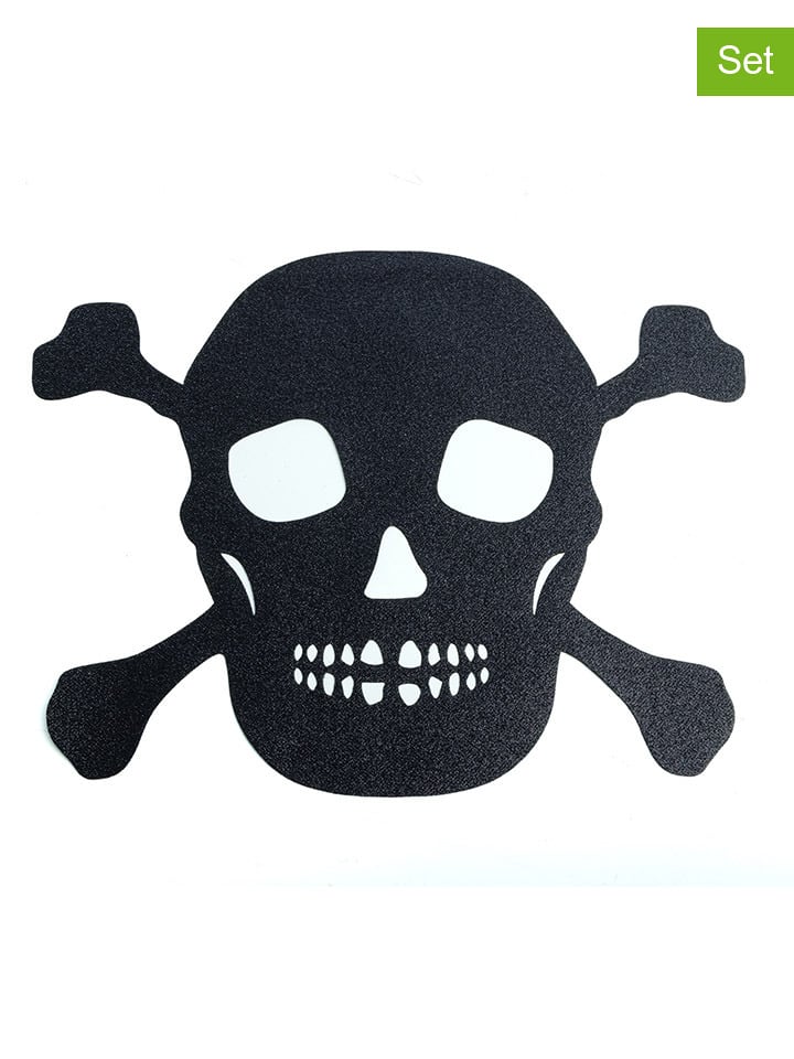 CHAKS Podkładki stołowe (4 szt.) "Skull" w kolorze czarnym - 34 x 42,6 cm rozmiar: onesize