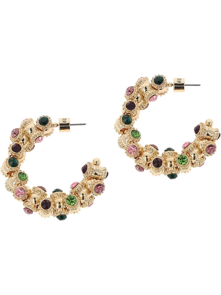 Otazu Pozłacane kolczyki-półkreole z kryształami Swarovski rozmiar: onesize