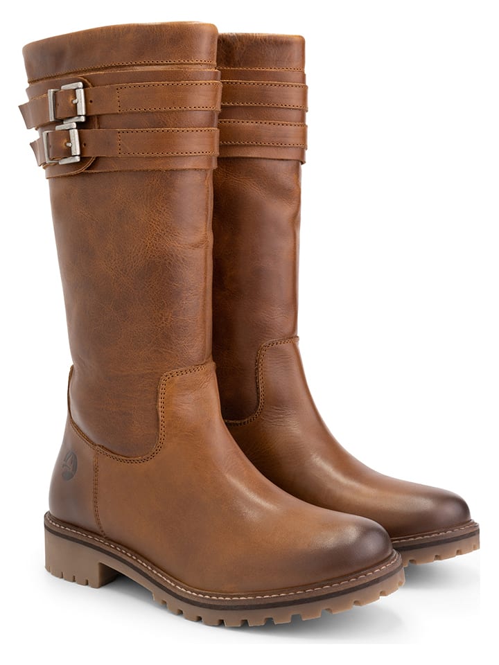 TRAVELIN' Skórzane kozaki "Solstad" w kolorze jasnobrązowym rozmiar: 41