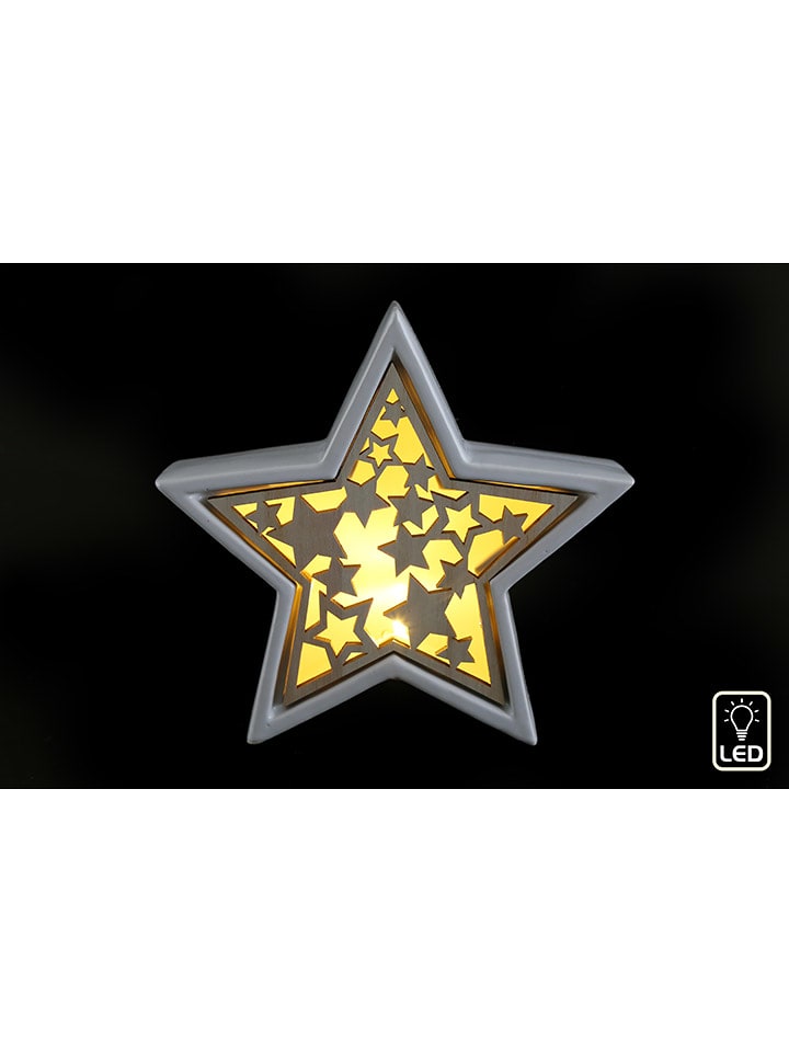 SiL Interiors Lampa dekoracyjna LED "Star" w kolorze biało-brązowym - 20 x 20 cm rozmiar: onesize