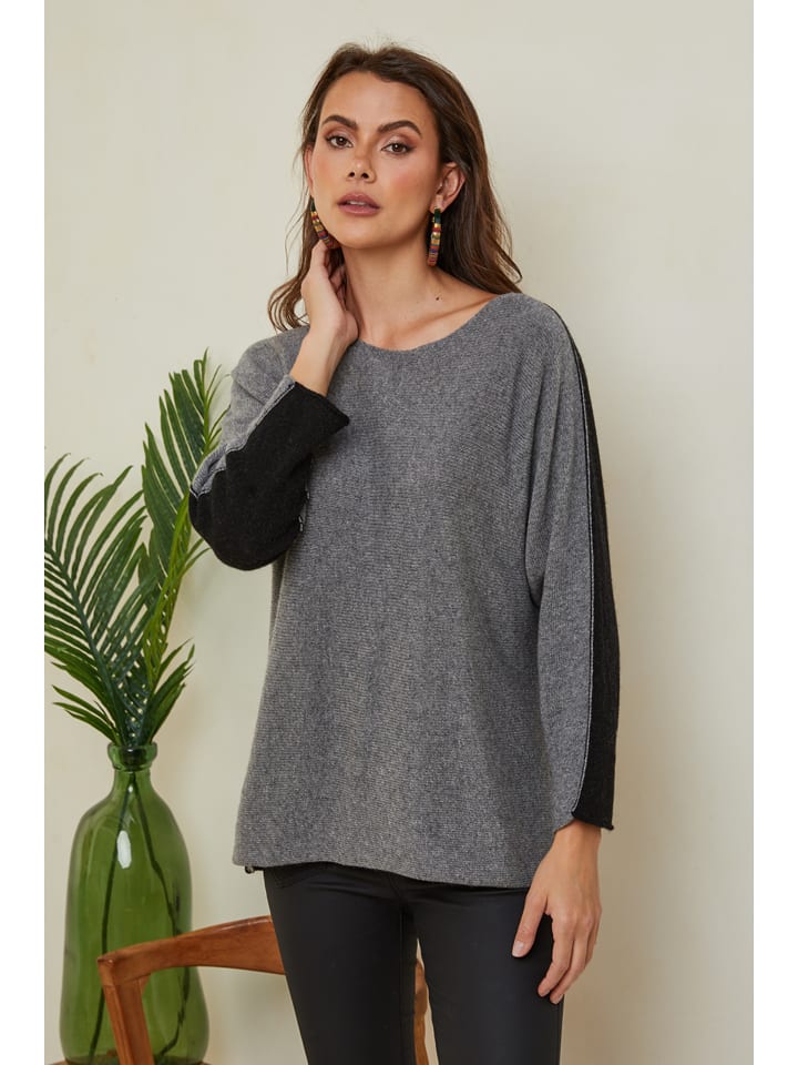 Joséfine Sweter "Dorog" w kolorze szaro-czarnym rozmiar: XL