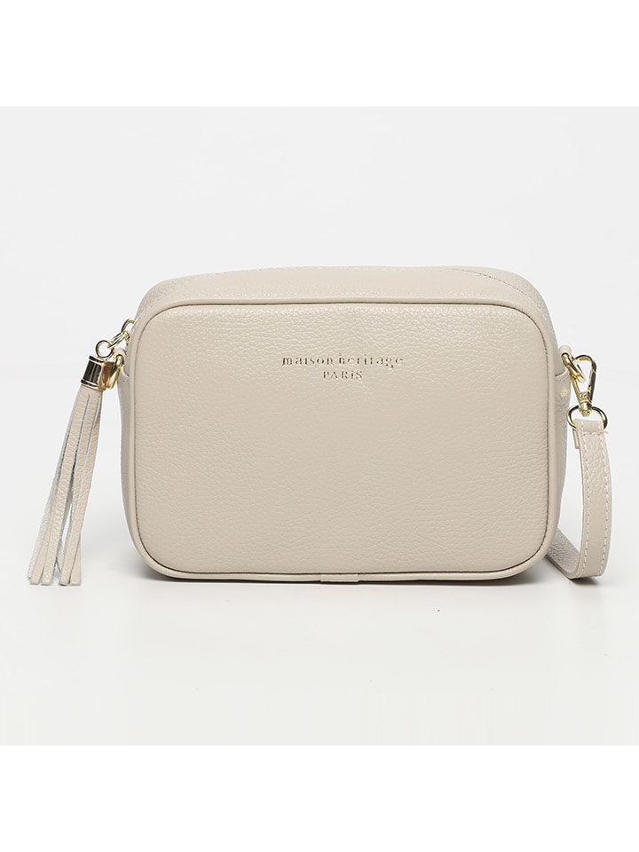 maison héritage PARIS Skórzana torebka "Gaby" w kolorze kremowym - 28 x 22 x 8 cm rozmiar: onesize