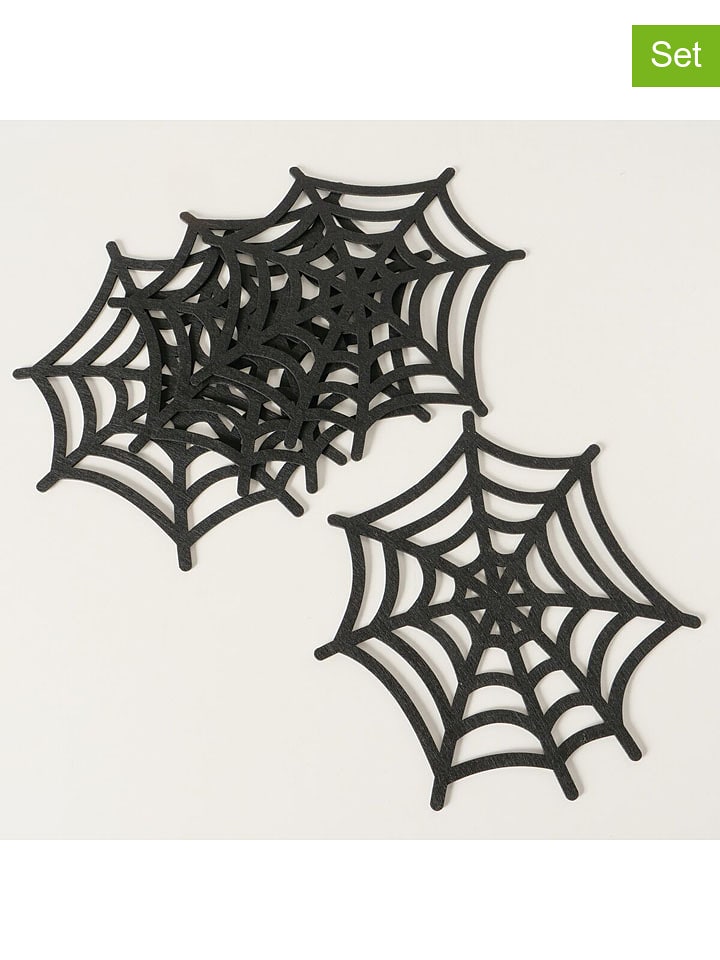 Boltze Podkładki stołowe (4 szt.) "Webba" w kolorze czarnym - 38 x 36 cm rozmiar: onesize