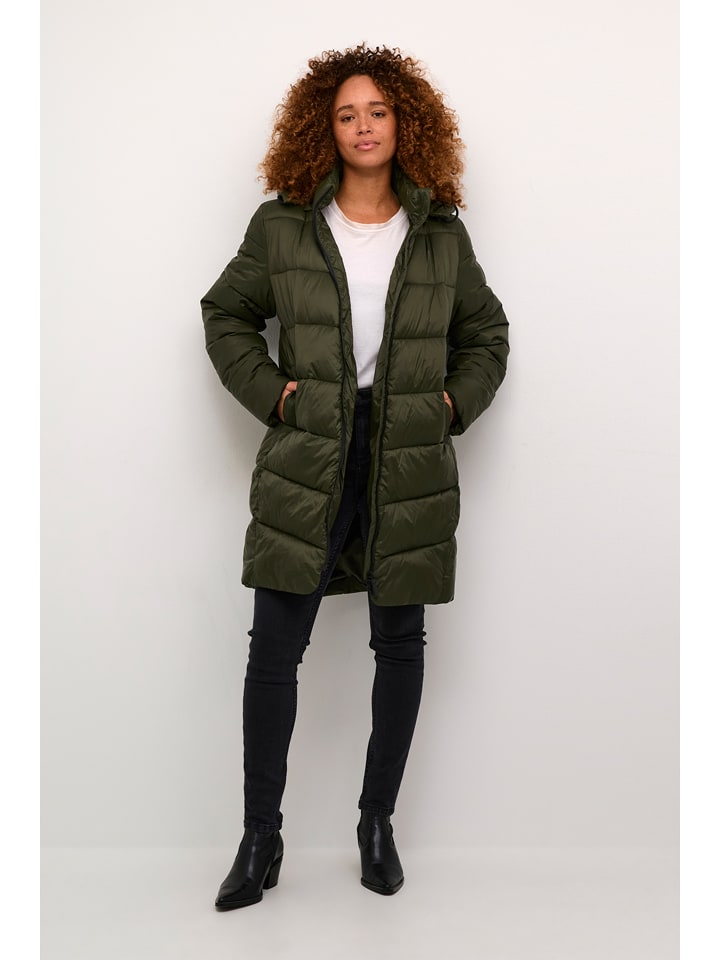 Kaffe Płaszcz pikowany w kolorze khaki rozmiar: 40