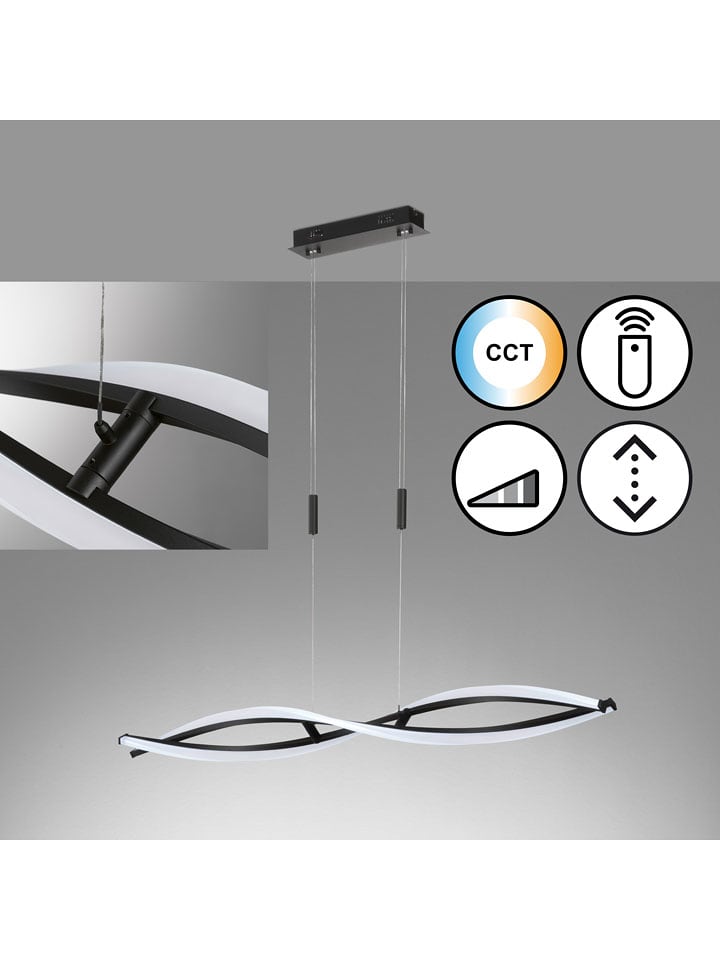 FISCHER & HONSEL Lampa wisząca LED "Torcido" w kolorze czarnym - 105,5 x 150 cm rozmiar: onesize