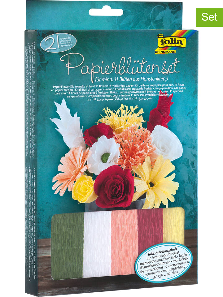 folia PAPER 21-częściowy zestaw "Paper flowers" ze wzorem do rękodzieła rozmiar: onesize