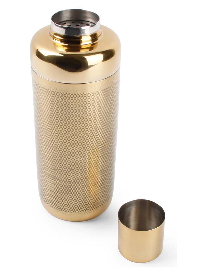 Salt and Pepper Shaker do koktajli "Diamond Bar" w kolorze złotym - 22 x Ø 7 cm rozmiar: onesize
