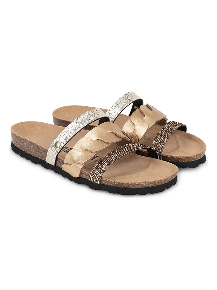 BACKSUN Klapki "Luciole" w kolorze złotym rozmiar: 40