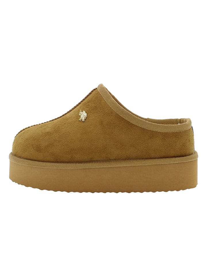 U.S. Polo Assn. Kapcie w kolorze jasnobrązowym rozmiar: 39