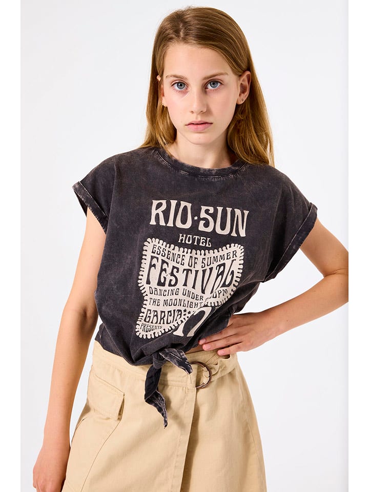 Garcia Koszulka w kolorze antracytowym rozmiar: 164/170