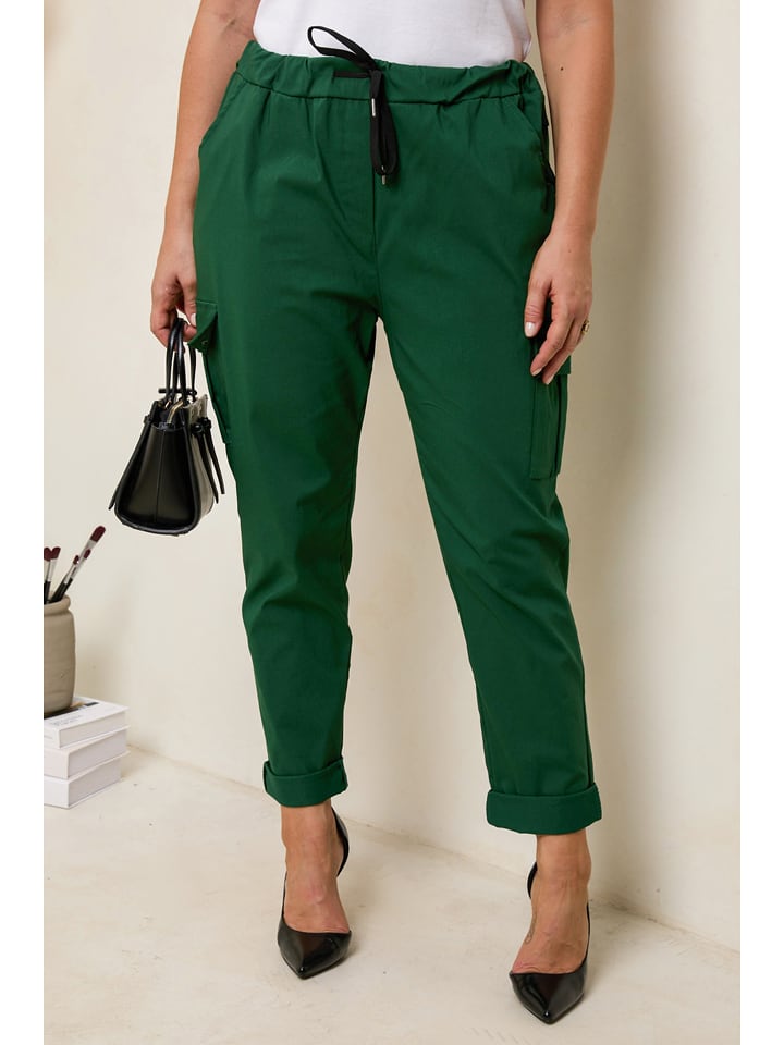 Curvy Lady Bojówki w kolorze zielonym rozmiar: 44/46