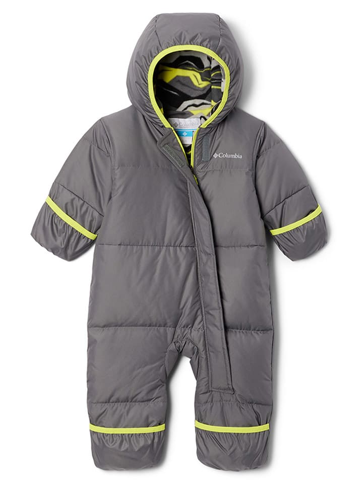 Columbia Kombinezon zimowy "Snuggly Bunny Bunting" w kolorze szaro-żółtym rozmiar: 62