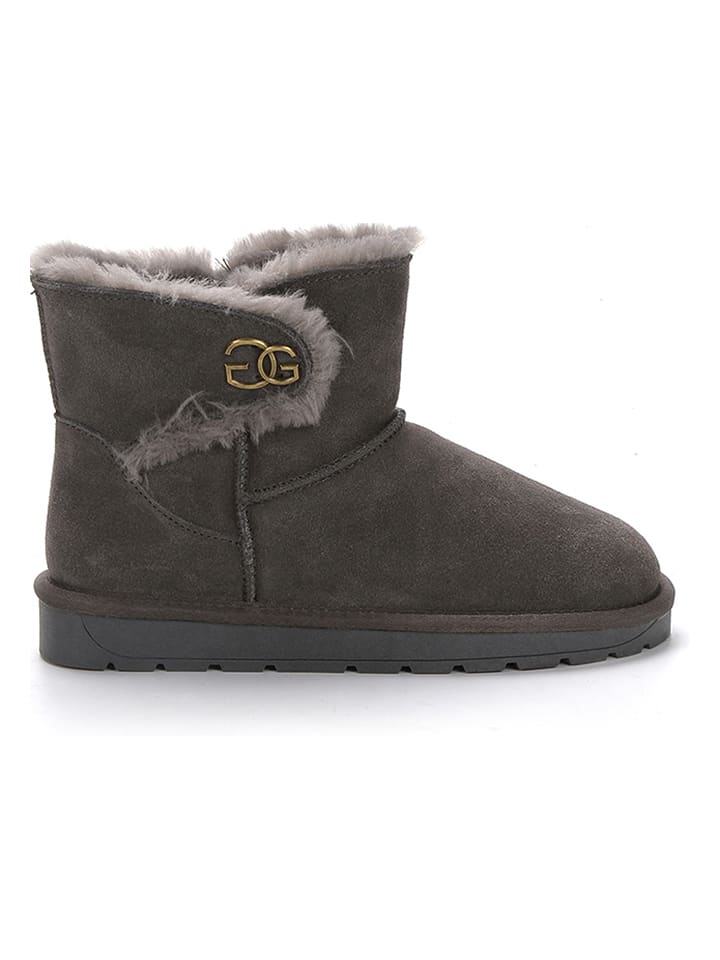 NICEBAY Skórzane botki zimowe "Labriela" w kolorze szarym rozmiar: 38