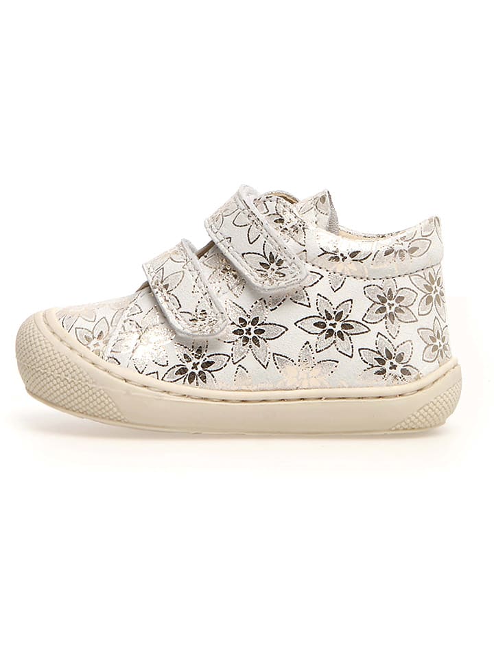 Naturino Skórzane buty "Cocoon" w kolorze srebrnym do nauki chodzenia rozmiar: 20