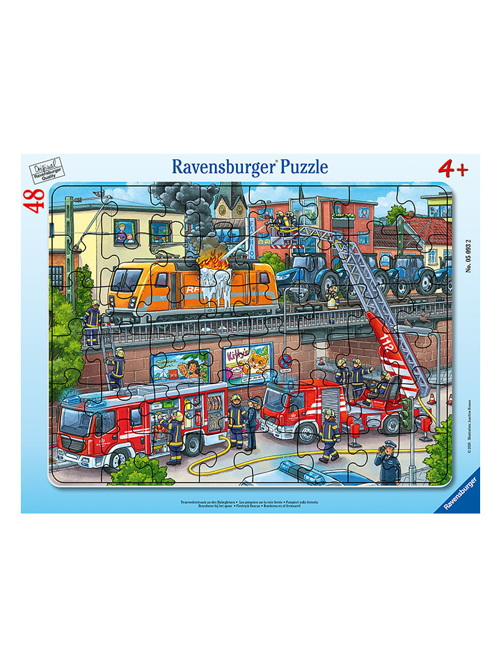 Ravensburger 48-częściowe puzzle "Fire department operation on the railroad tracks" - 4+ rozmiar: onesize