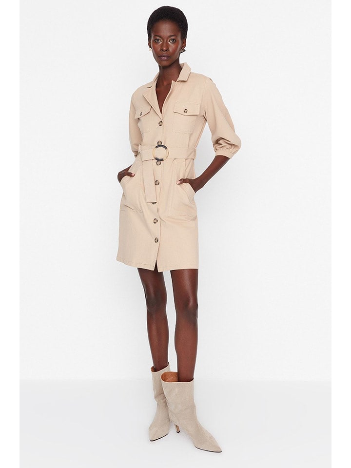 trendyol Sukienka w kolorze beżowym rozmiar: 36